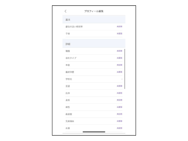 プロフィールの作成